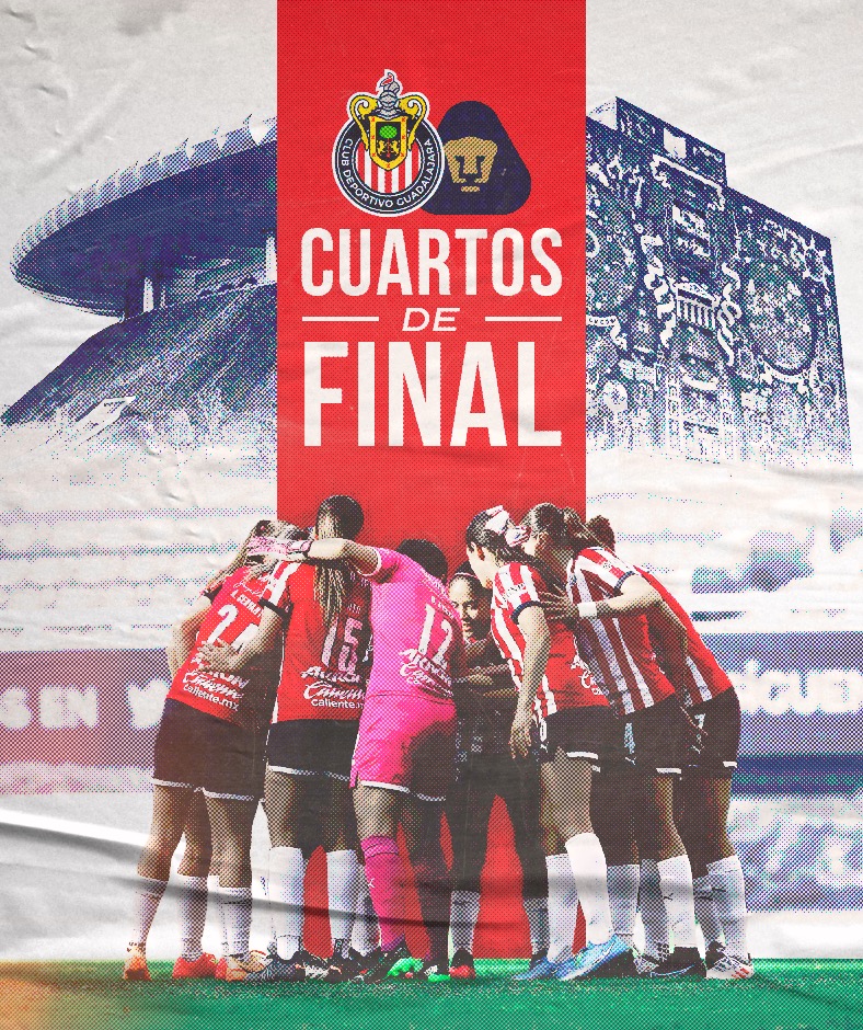 ChivasFemenil's tweet photo. A @PumasMXFemenil y a toda nuestra afición: 

Nos vemos en la #CapitalRojiblanca y en el @EstadioAKRON 🤝 https://t.co/SLuUPHBkdn
