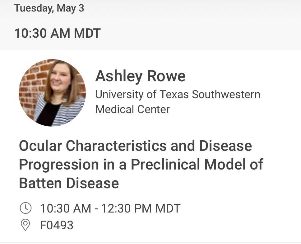 Hey #ARVO2022, if you’re interested in photoreceptors and disease (particularly neurodegeneration), come check out <a href="/Ashley_in_lab/">Ashley Rowe</a>’s poster Tuesday from 10:30am-12:30pm. She’s amazing, and also happy to talk about retinal metabolism as well!