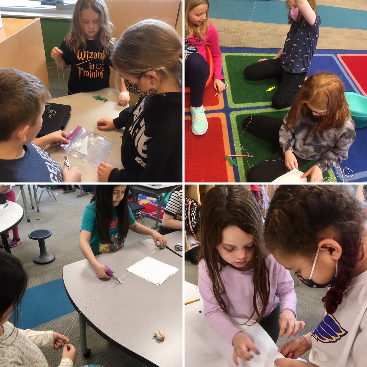 MsPGrade3's tweet photo. Science! We studied forces and motion last quarter. We built parachutes and a chain reaction machine, we learned about magnets, and built rockets! https://t.co/CsuiTIXPIF
