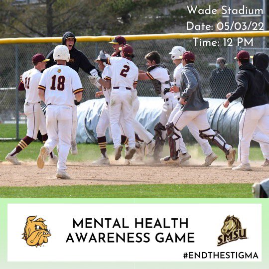 Excited for Baseball’s Mental Health Awareness Game tomorrow at Wade Stadium! First pitch at noon #endthestigma