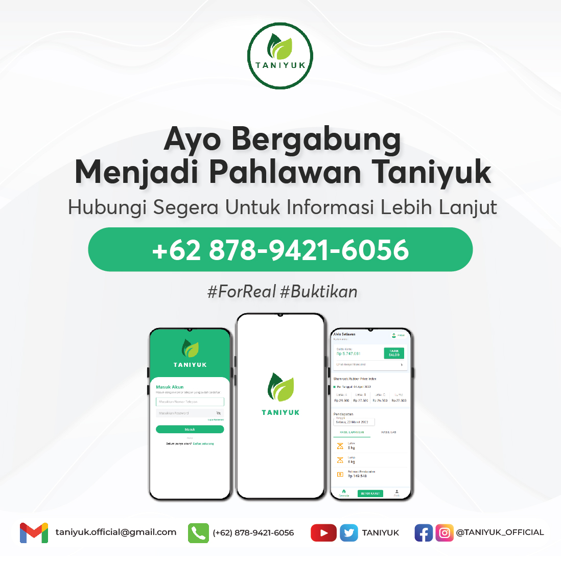 taniyuk's tweet photo. TaniYuk hadir untuk menjadi solusi bagi pahlawan karet untuk menjual hasil produksi karet dengan harga yang stabil dan transparan dengan menggunakan SHRI. Taniyuk memberikan rasa aman dan nyaman bagi pahlawan karet.

TANIYUK, BUKTIKAN!
#taniyuk #taniyukforreal #taniyukbuktikan https://t.co/tinP1fbckV