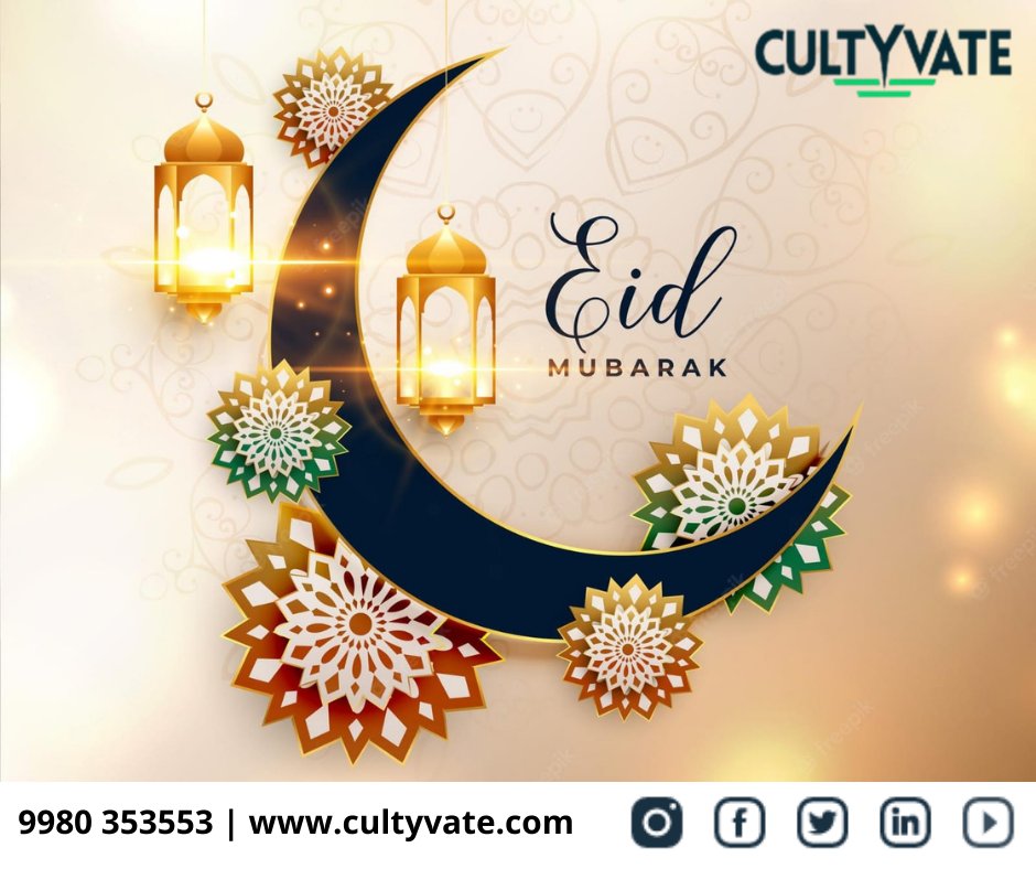 From CultYvate Family Eid Mubarak 2022. With the Rise of the Crescent Moon on this earth, May Allah Prosper the Earth with Peace and happiness. #farming #agriculture #technology #sustainableFarming #precisionirrigation #iottechnology #CultYvate #IoT #Sustainableagriculture