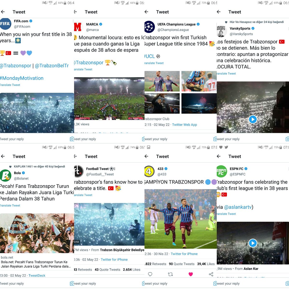 Dünya TRABZONSPOR'un şampiyonluk kutlamasını izliyor ❤ 💙