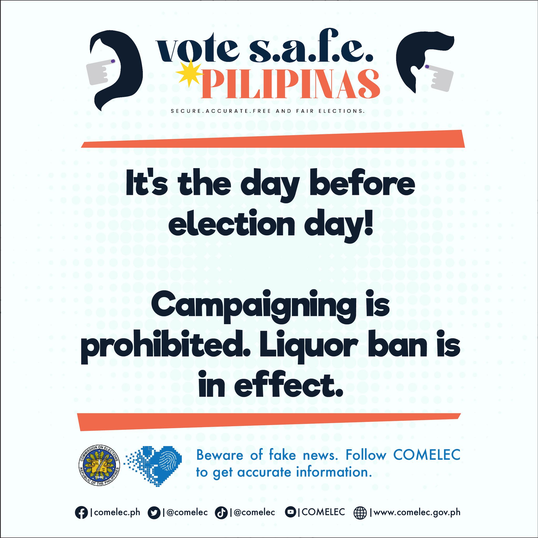 COMELEC on Twitter "It's the day before election day! Campaigning is