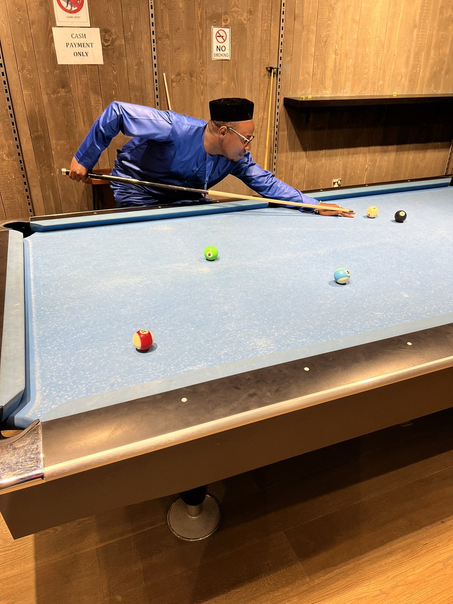 eid had me learning how to shoot in many holes 🕳 with the one stick  🎱
