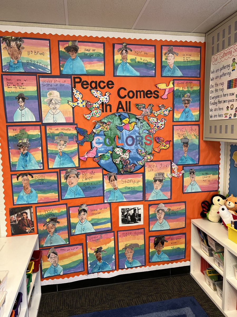 LAFSDMaddux's tweet photo. Kindergartners: Peace Comes in ALL Colors! ⁦@mthallau⁩  #lafsd #deib https://t.co/uWRG6IEQ1M