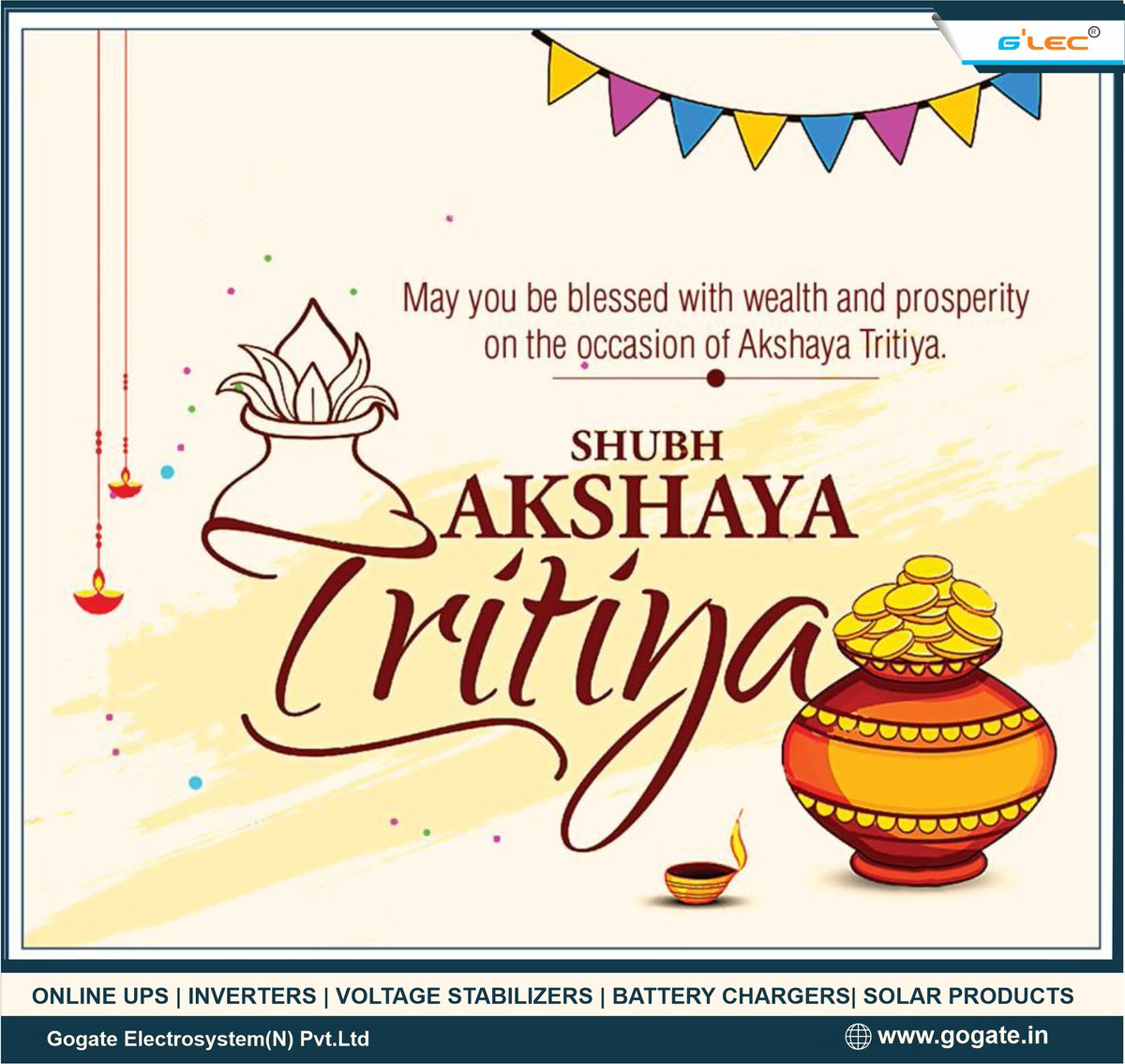 GogateLtd's tweet image. On this auspicious event of Akshaya Tritiya, We wish your life full of new opportunities, growth &amp;amp; objectives that can lead to achieving golden milestones in your way
-gogate.in
#stabilizerhp  #glecstabilizer #ups #OnlineUPS
#AkshayTritiya #AkshayTritiya2022 #ups