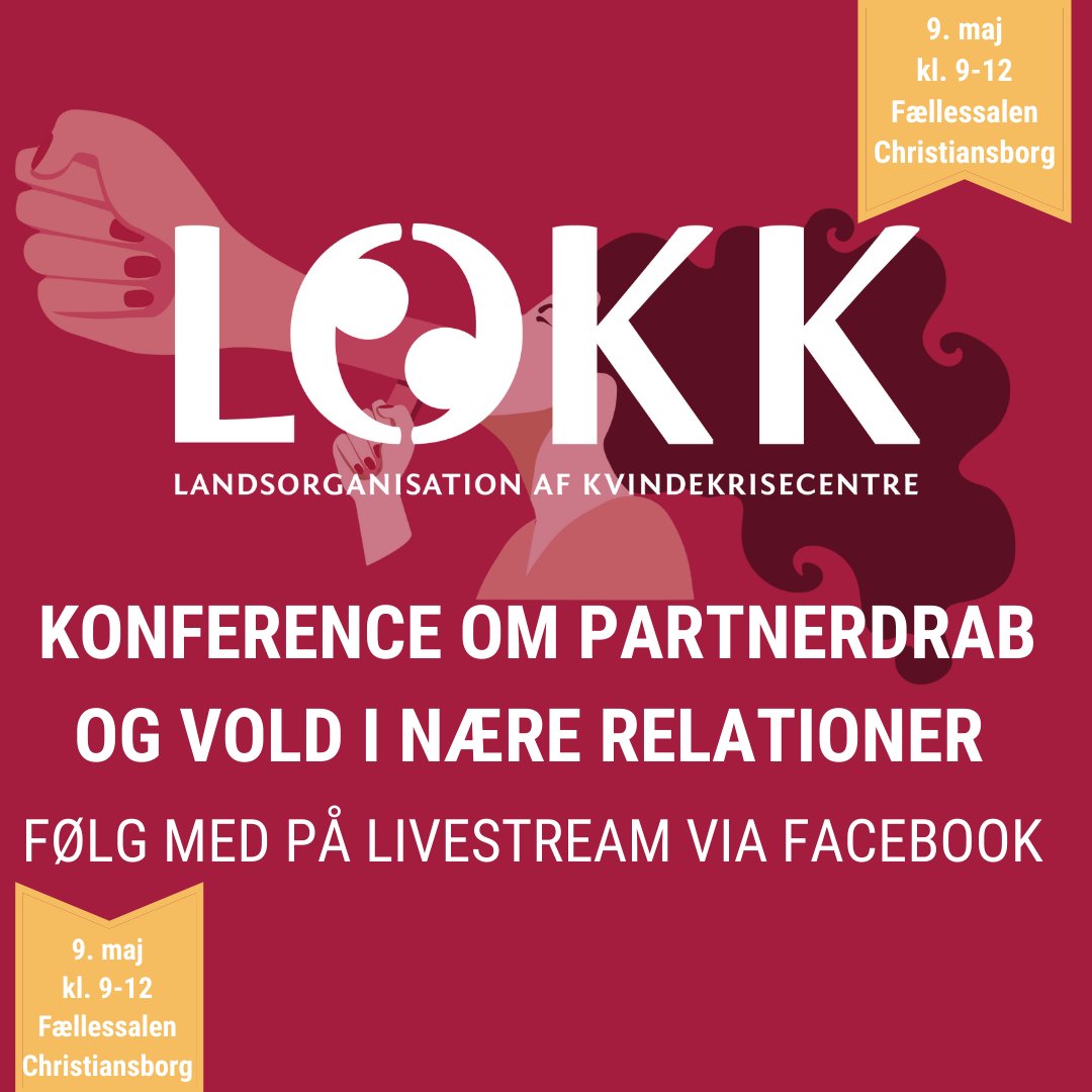 LOKK_dk's tweet photo. Vil du se med, når vi livestreamer vores konference om partnerdrab og vold i nære relationer på Christiansborg? Mandag den 9. maj afholder LOKK konference om partnerdrab og vold i nære relationer kl. 9-12:15. Følg livestreamningen fra konferencen her: https://t.co/3NFGDcRClG https://t.co/ic2ahuM4YO