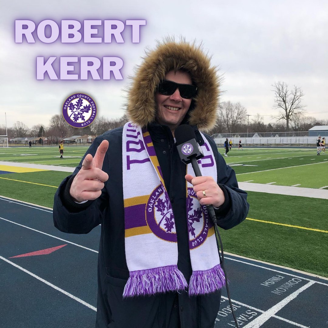 OaklandCountyFC's tweet photo. Introducing our 2022 broadcast crew, @GreatGatzke and @r2kerr2! 🎥🎤

Mitch will be on color, while Rob handles the play-by-play. A great combo in the box this season 🤜🤛

#BleedPurple https://t.co/uDYmRXh9xk