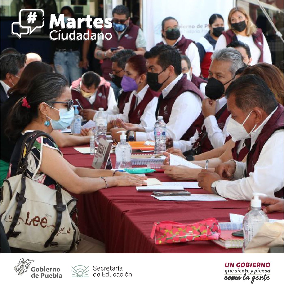SEPGobPue's tweet photo. Concluye el #MartesCiudadano, donde funcionarios de la dependencia atendieron peticiones de los siguientes municipios: San Andrés Cholula, San Martín Texmelucan, Chiautla de Tapia, Izúcar de Matamoros y de la Sierra Norte como Huehuetla.

@Gob_Puebla @MBarbosaMX https://t.co/UtyiDQZ7Wu