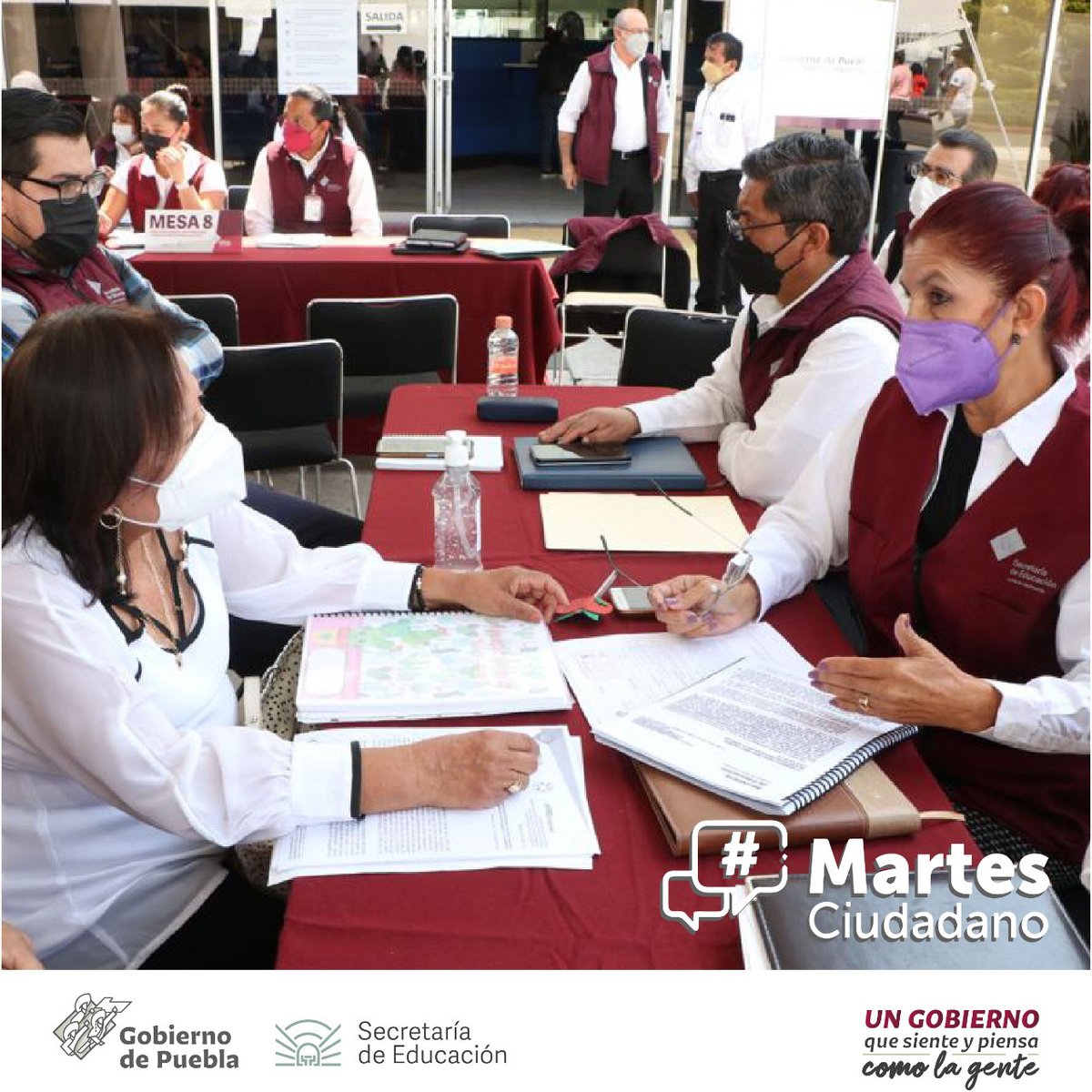 SEPGobPue's tweet photo. Concluye el #MartesCiudadano, donde funcionarios de la dependencia atendieron peticiones de los siguientes municipios: San Andrés Cholula, San Martín Texmelucan, Chiautla de Tapia, Izúcar de Matamoros y de la Sierra Norte como Huehuetla.

@Gob_Puebla @MBarbosaMX https://t.co/UtyiDQZ7Wu