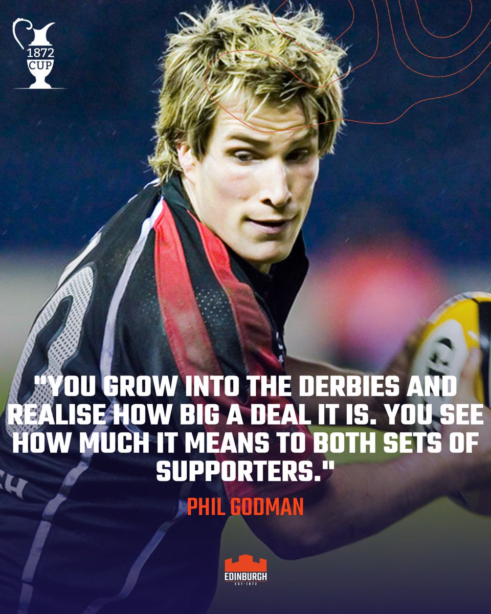EdinburghRugby's tweet photo. 🪄 A magician in the No. 10 jersey, 𝐏𝐡𝐢𝐥 𝐆𝐨𝐝𝐦𝐚𝐧 so often possessed the skills to unlock an intercity derby.

We caught up with the club centurion who reflected on the impact of the 1872 Cup 👉 https://t.co/nF3DpDioEs https://t.co/YSlsd7EEuA