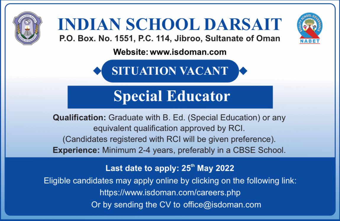 isd_oman's tweet photo. Situation Vacant ! https://t.co/W630PeGIOk