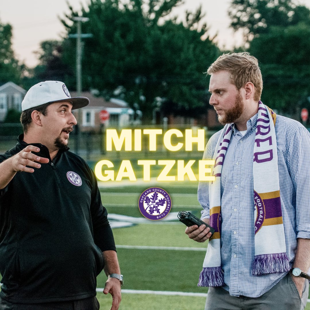 OaklandCountyFC's tweet photo. Introducing our 2022 broadcast crew, @GreatGatzke and @r2kerr2! 🎥🎤

Mitch will be on color, while Rob handles the play-by-play. A great combo in the box this season 🤜🤛

#BleedPurple https://t.co/uDYmRXh9xk