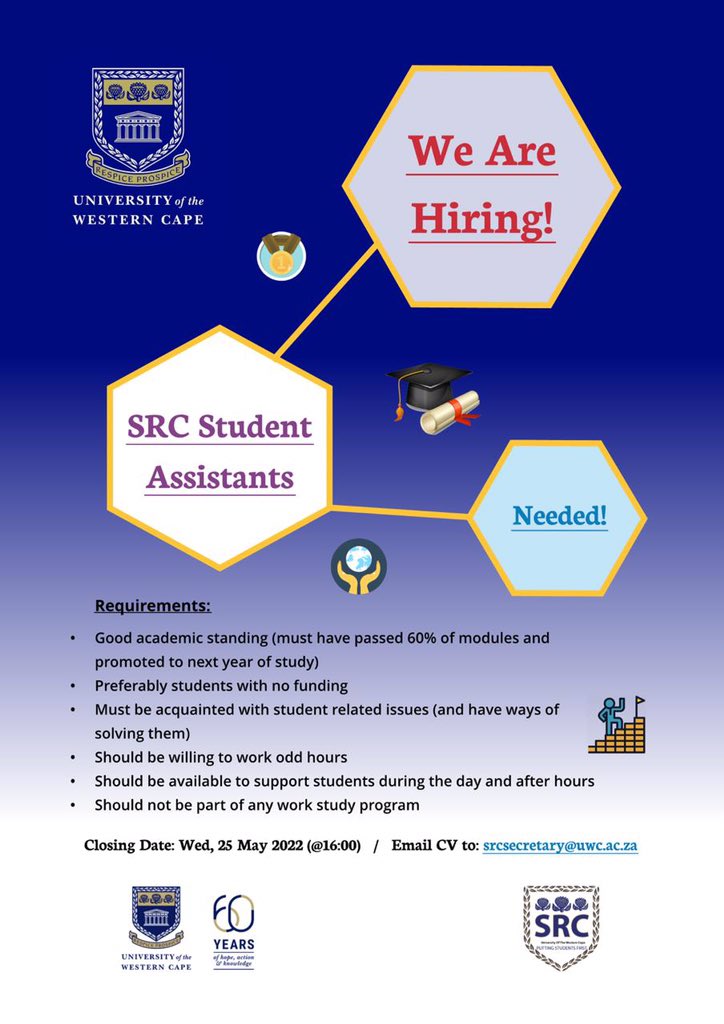 UWCSRC's tweet image. 🗣🗣 SRC Student Assistant Vacancy.