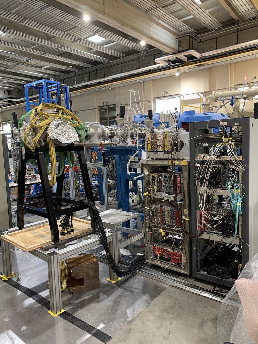 BastinBeyhan's tweet photo. Day 5 & 6 : connexion to beam line. Electronics frames moved on. Cabling. Construction of a support for a new detectors. Jurgen, Isabelle, Jean-Michel, Marcel, François and myself. Great team spirit. The empire strikes back 😉 #NewJEDI #FirstExperiment #DarkBoson https://t.co/Az5ZT4Bd3M