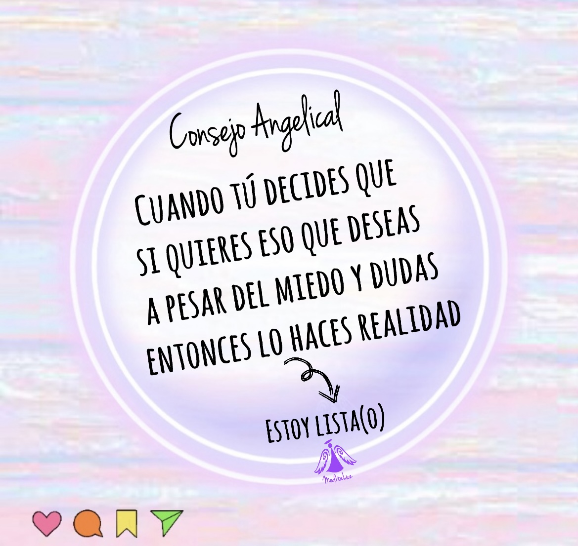 MeditaLuz_Arc's tweet photo. Cuando decides firmemente que quieres eso que tanto anhelas a pesar de miedos, dudas, del que dirán otro, entonces, el Universo conspira a tu favor.

🌀#Afirma
Estoy lista(o) para hacer realidad mis planes
🙏🏻♾🕊🙌🏻🕊♾🙏🏻 https://t.co/Bhlt7B1wwB