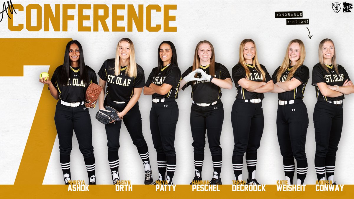 .<a href="/StOlafSoftball/">St. Olaf Softball</a> had a program-record-tying 7⃣ All-MIAC/Honorable Mention All-MIAC honorees in today's 2022 #MIAC Softball Awards! The seven honorees were also tied for the most of any program this season.

RELEASE: athletics.stolaf.edu/news/2022/5/16…

#OlePride | #UmYahYah | #d3sb