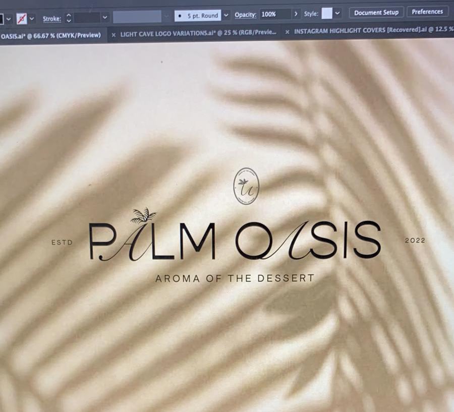 koaladesignss's tweet photo. BEHIND THE SCENES - PALM OASIS. See previous tweets for the full branding 😍 #packagingdesign #fragrance #perfume #dubai #design #brand #bts #BehindTheScenes #logo #graphicdesigner #packaging #oud #arabicperfume #arabian https://t.co/EpFStryY6g