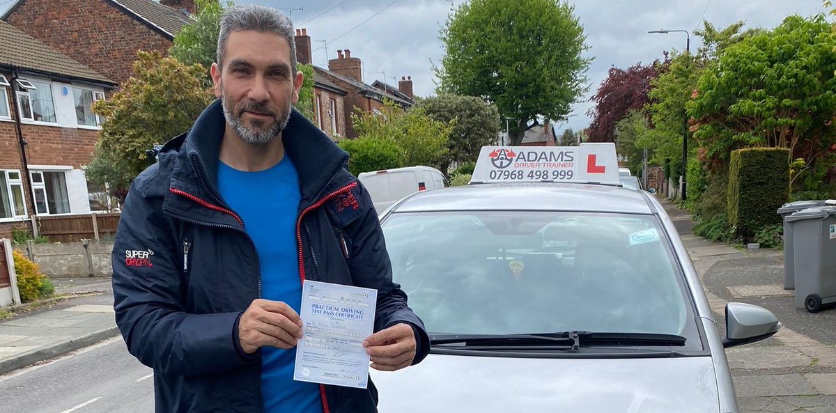Adams_Driver's tweet photo. Congratulations Khalil on passing with our instructor Shazib at #SaleDTC 
#drivingschool #practicaltest #Pass #drivinginstructor #adamsdrivertrainer #bestdrivingschoolmanchester  #drivinglessons #drivinglessonsmanchester #drivingschoolmanchester #Threebestrated #ADI https://t.co/n1ycNyabVx
