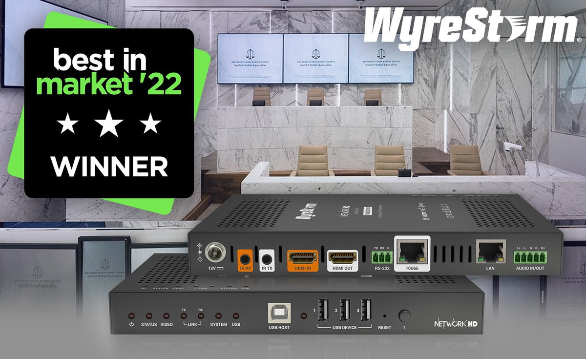 Wyrestorm's tweet photo. We are excited to share that #WyreStorm has won Future's Best in Market '22 Award in the Sound & Video Contractor category for the NHD-600-TRX! ๐ Curious to know what this awesome product is all about? Check it out ๐๐ผ https://t.co/btvMUakD9V
#AVtweeps #NetworkHD #Award #winner https://t.co/Q7unFFKQAE