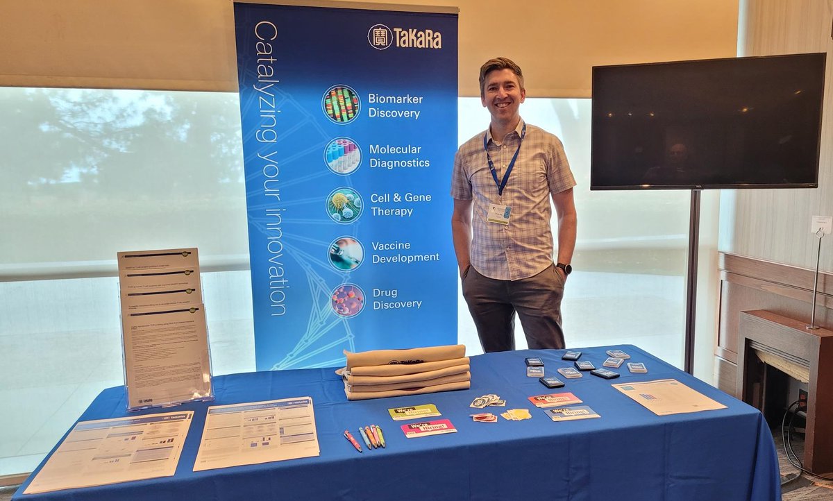 TakaraBioUSA's tweet photo. Come chat about all things #TCRseq and #BCRseq—or NGS in general—with Bryan Bell, PhD here at our booth at @TheAbSociety's Adaptive Immune Receptor Repertoire meeting in La Jolla, CA.
Details: https://t.co/2eymX6e2Bx
#AIRRC6 #immuneprofiling #immunerepertoire https://t.co/cP7QYfTItE