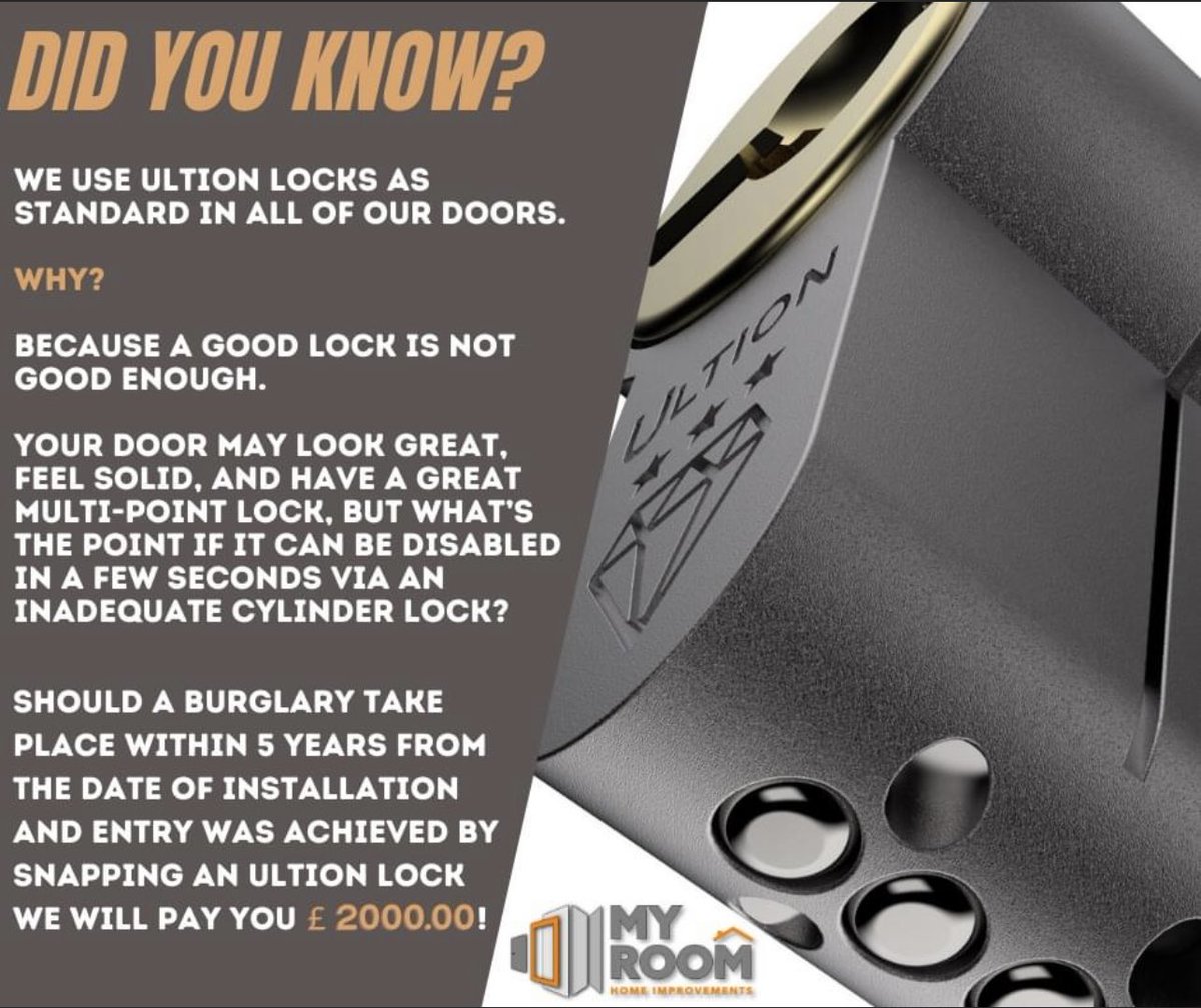 Here are some not so fun facts for you...

- 464000 homes are burgled a year.
- 900 the approx number of homes broken into through the door every day.
- 85% of lock break-ins are by snapping.
- 58% of burglaries happen whilst you’re home.
- 28% see the intruder in the home.