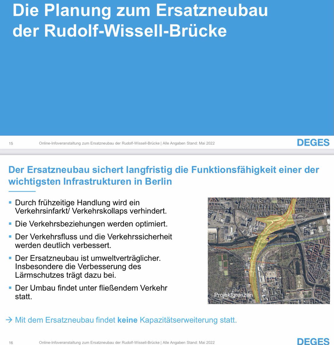 GrondeBrunner's tweet image. Die @degesberlin behauptet in öffentl. Veranstaltung: #A100 Neubau Rudolf-Wissell-Brücke umweltfreundlich. 62 Kleingärten, klimaschützende Stadtnatur, Lebensraum Pflanzen &amp;amp; Tiere werden platt gemacht. Neubau integriert weder Rad- noch Fußverkehr. Was daran ist umweltfreundlich?