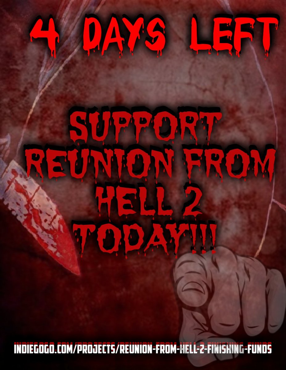 hellreunion2's tweet photo. Just a few days left y'all. Spread the word and help get us closer to the final goal

       🚨CONTRIBUTE HERE 🚨
https://t.co/ZqKyJ2hQZ0

#horrormovies #independenthorror @PromoteHorror @PromotionHorror @DreadCentral @FANGORIA #SupportIndieFilm #slasherhorror #lgbtqhorror https://t.co/VZd65BXhgJ