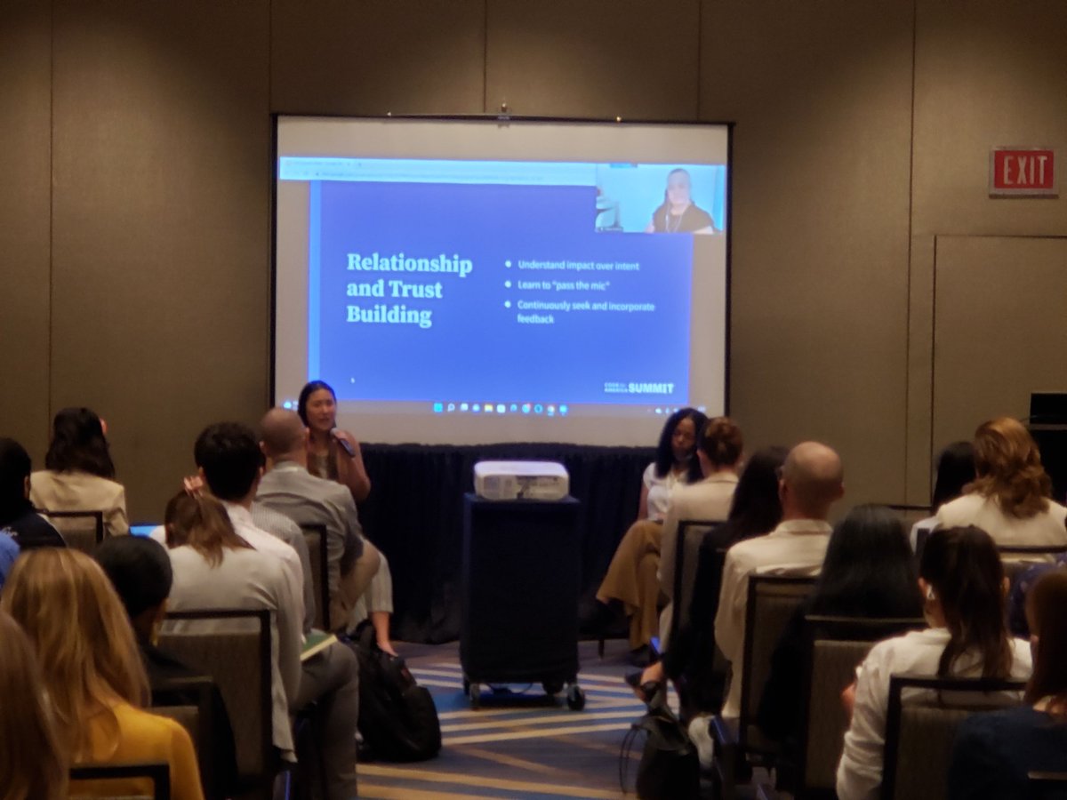 mattBernius's tweet photo. "Sometimes, despite the best of intentions our work can harm communities. If you use those good intentions to deflect that feedback about the impact of your work, you destroy community trust building." - Andreanne Chu Breton-Carbonneau #CfASummit https://t.co/gZps6H3dEk