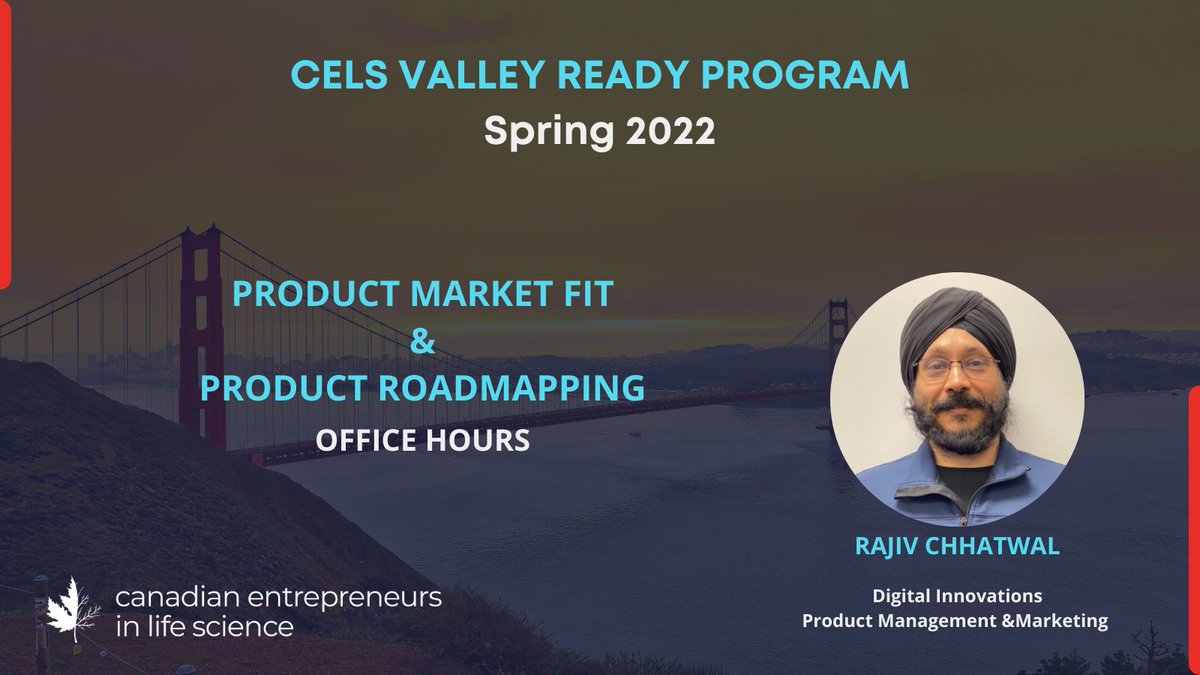 This Wednesday we are excited to have RAJIV CHHATWAL join our #ValleyReady program to share his expertise on #ProductMarketFit &amp; #Product #RoadMapping with our cohort.