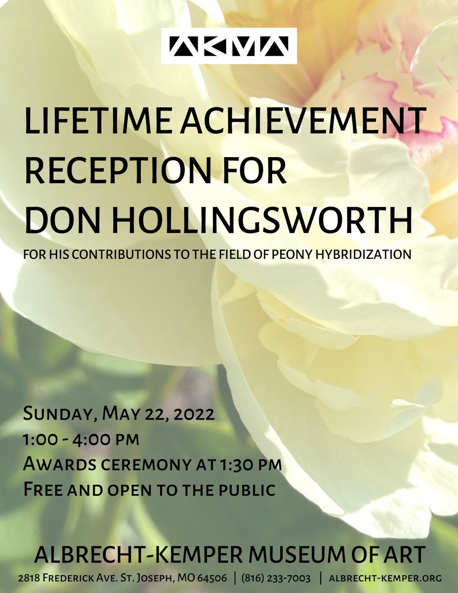 Join us this Sunday to celebrate Maryville resident Don Hollingsworth, a master of peony hybridization! May 22, 1 - 4 pm (#FREE), awards ceremony at 1:30 pm.
<a href="/TheDailyForum/">The Maryville Forum</a>
