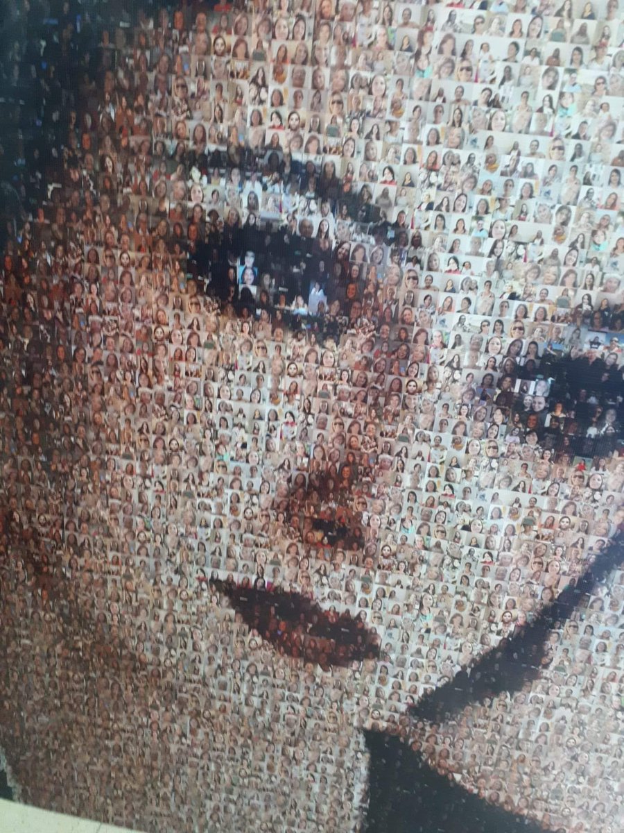 Hicieron este mural en En el liceo 1 en Melo 
La cara de Juana ,se forma con fotos de alumnas que fueron al liceo,,,,una joya para aplaudir de pie