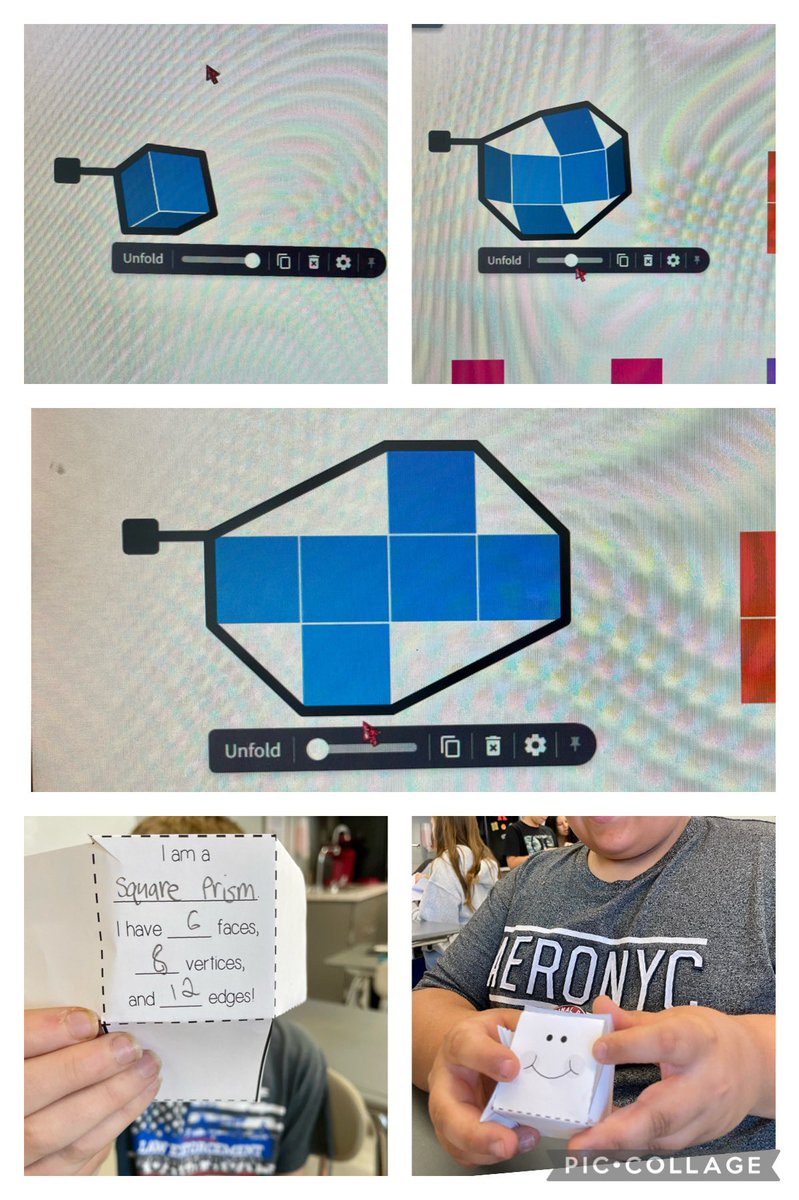 MathyKathy2014's tweet photo. Ss explored nets of 3D figures using the @MathigonOrg polypad feature & by cutting & folding paper nets. I love hearing, βToday was a fun day!β π¦ πΎ #180wayslionslead #MTPSpride #Grade6Math @thorne_ms @MrsSmithTMS https://t.co/5kiJ67UJwm