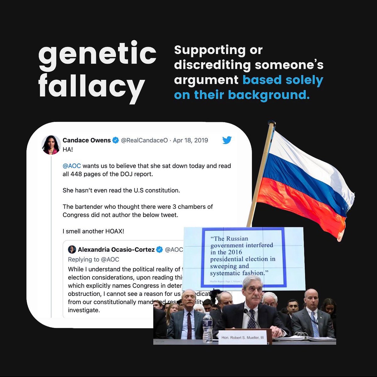 This week’s feature is about Logical Fallacies (pictured below): methods often used in conversations and arguments to make one’s argument more believable or like-able. It’s important to recognize that these exist and not fall for any “tricks”.