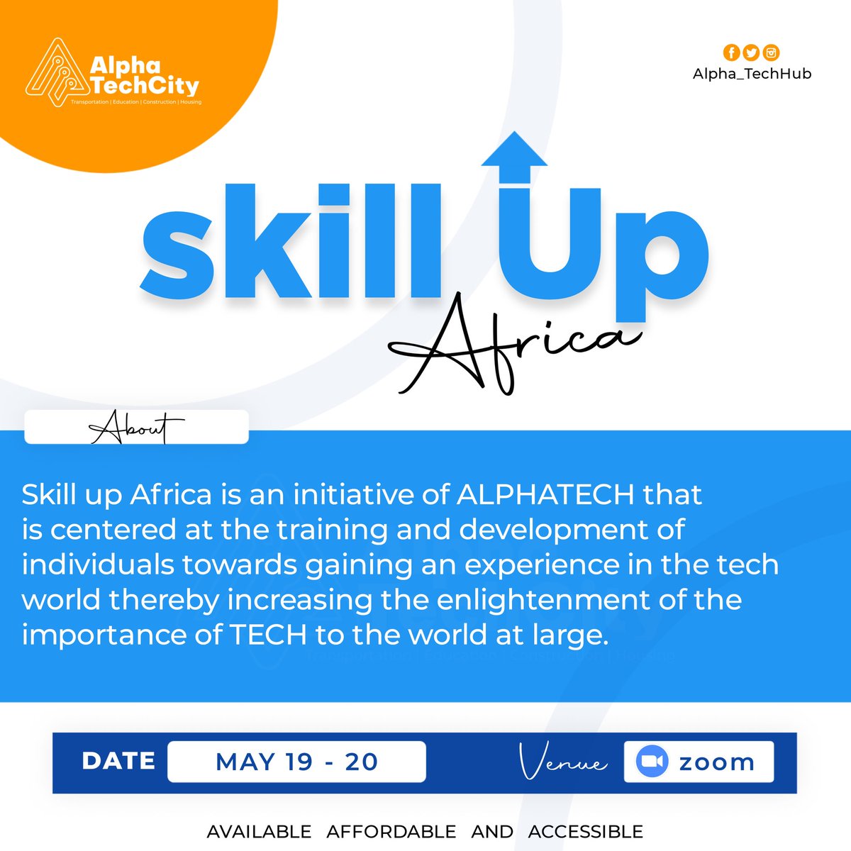 Alpha_TechHub's tweet photo. What is SkillUp Africa about?

It's beyond learning digital skills but more about making Africa a tech-oriented continent

Follow us for more information

#alpha_techhub
#digitalskills
#copywriting
#photography
#affiliatemarketing
#bridalpackage
# https://t.co/gwdZEMZo32