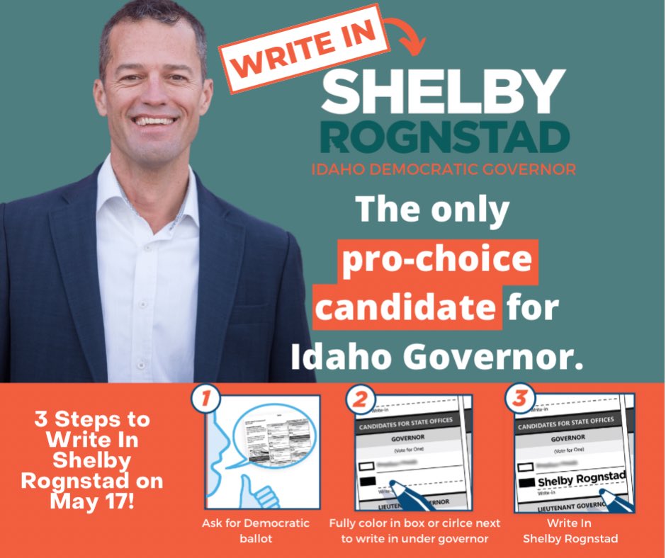 watershedequity's tweet photo. @Taylor_Nick_L Especially today #IDAHOBIT2022 It’s imperative we show up to the polls &amp; VOTE. Idaho is at a crossroads of Idaho values &amp; extremism. We must elect a Dem. candidate for Gov w/ strength &amp; courage to fight 4 Idaho values. Ask for a dem. ballot &amp; write in Shelby Rognstad for Governor https://t.co/2CydmOpC0L