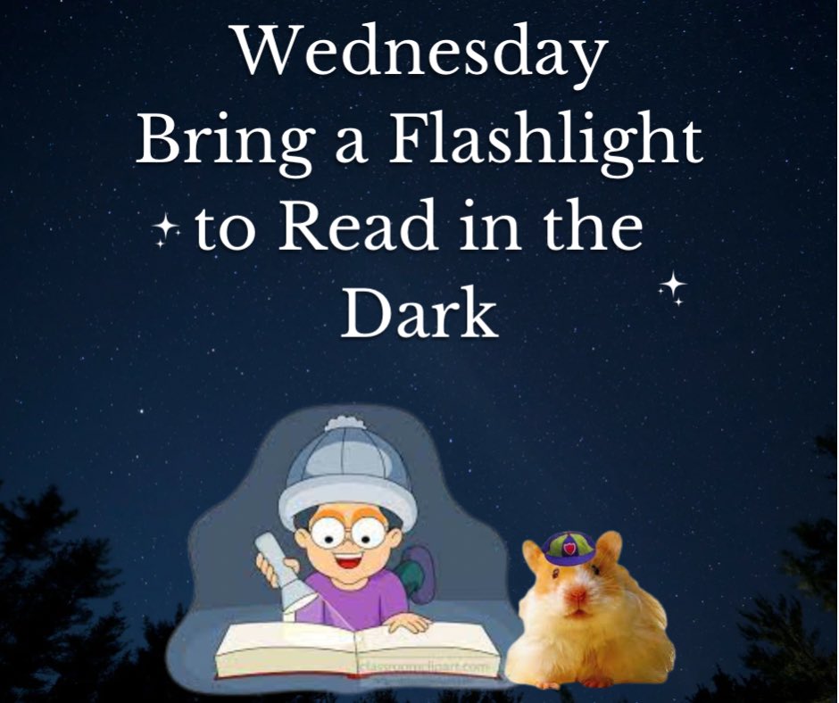 BissellPTA's tweet photo. Wednesday don't forget t bring a flashlight to read in the dark and don't forget to turn in raffle tickets for a chance to win a Razor Motorized Scooter. https://t.co/uq8zYmBnET