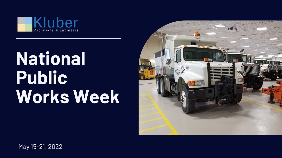 KluberInc's tweet photo. Happy National Public Works Week to all the Public Works teams who continue to help our communities thrive! The team at Kluber Architects + Engineers is so appreciative of all you do.

#NPWW #publicworks #Publicworksweek https://t.co/Lnj6gWepDn