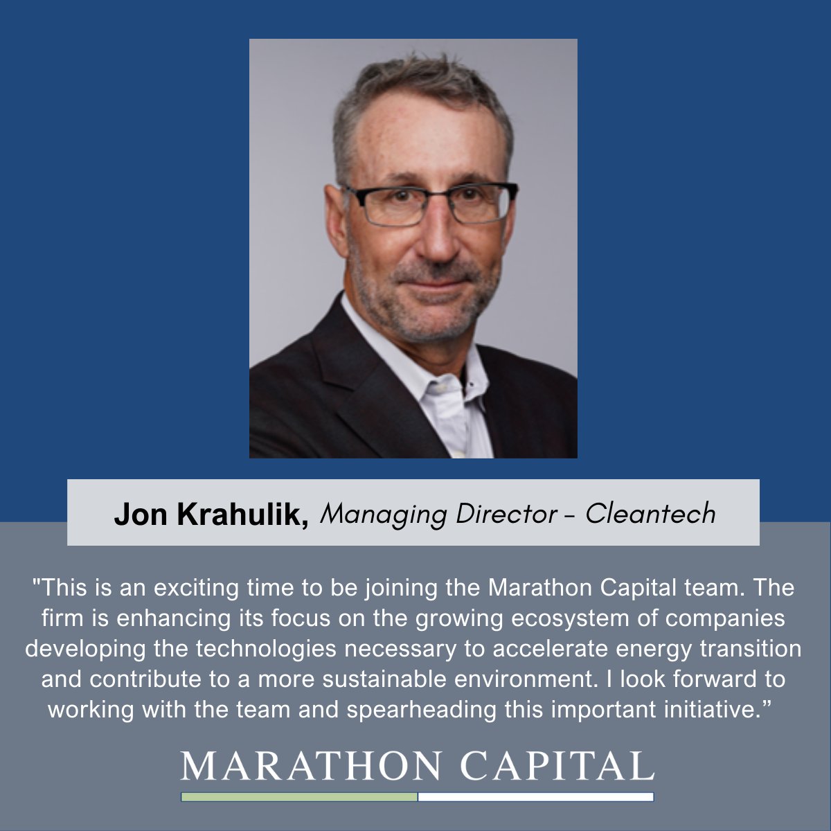 We are excited to announce Jon Krahulik has joined the Marathon Capital team as Managing Director!

Read More: marathoncapital.com/news/jon-krahu…