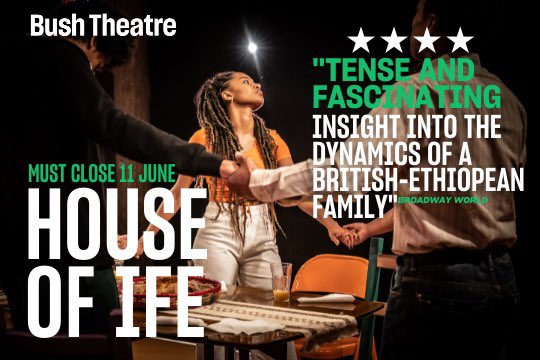 Afridiziak's tweet photo. United by grief - divided by secrets.  #HouseOfIfe @bushtheatre is the ★★★★ "tense and fascinating" (Broadway World) family drama by 
British-Ethiopian rising star Beru Tessema, directed by critically-acclaimed @LynetteLinton  (Sweat). Now open | 🎟️ https://t.co/IhxOl3sMMP https://t.co/ylQGkLLP7O