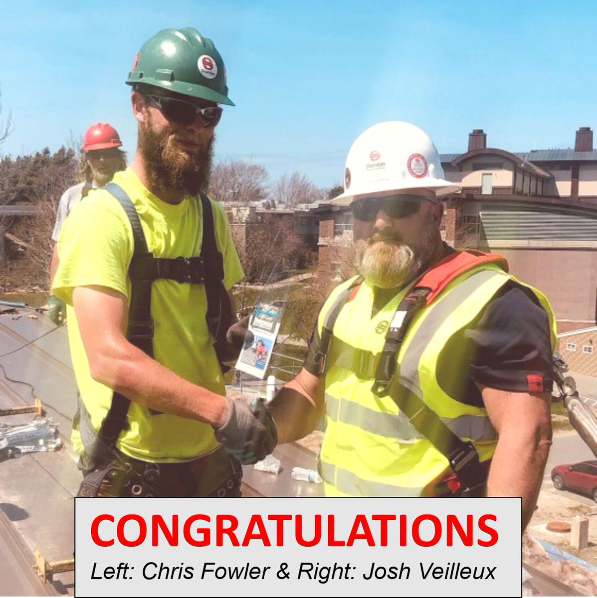 Sheridan_Const's tweet photo. Recent prize winners from all employees that participated in Sheridan’s Safety Stand-Down Week. 

Thank you to all of our hardworking employees for raising the standard for safety culture, effort and results. 

Follow - Like - Share

#sheridanconstruction #sheridan #construction https://t.co/A0yxmVnn6Q