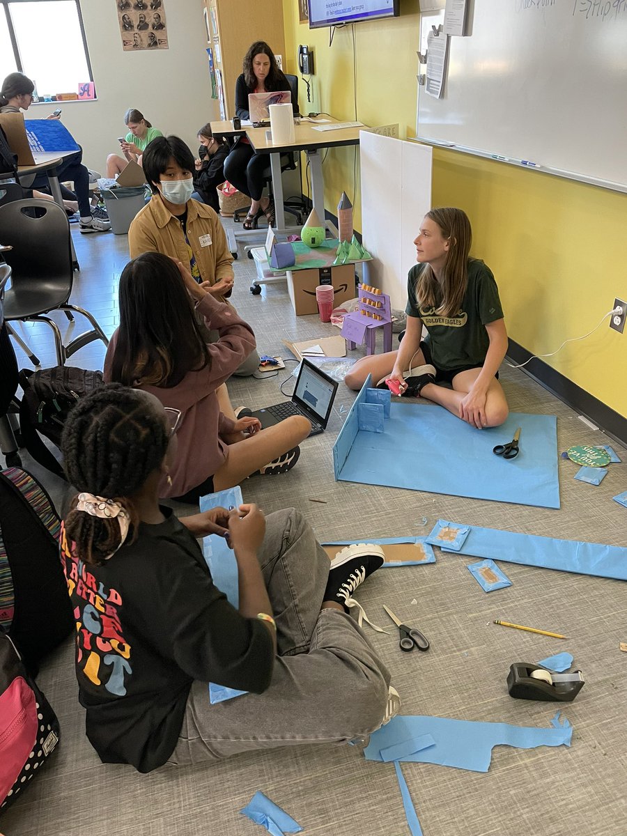 Thanks to the officers of the <a href="/dublinjeromehs/">Dublin Jerome HS</a> Speech and Debate Club, who came to <a href="/erms_DCSD/">Eversole Run Middle School</a> to meet with our 8th graders to give advice on presentations they are preparing for our Cross Curricular Project. Can’t wait to host more of you on Thursday- your expertise is invaluable!