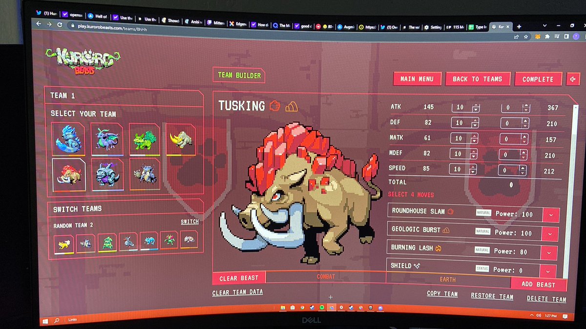 Twigs556's tweet photo. got alpha access today and the game is so gooood. So many things to mess around with. Like 50 different beasts to choose from hundreds of different moves. You can add skill points to your beast. The soundtrack is sick too. Gameplay super smooth. The wait was worth @kurorobeast https://t.co/zBowN9C7II