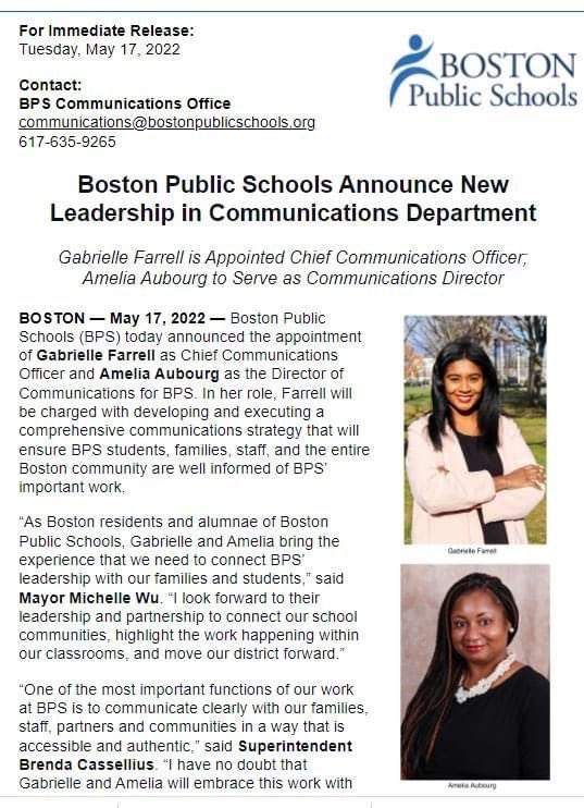 FarrellGabriell's tweet photo. I believe in @BostonSchools, and I’m thrilled to be returning to public service and the district to support our students, families, and staff. 
https://t.co/lNSqQi34e0. https://t.co/LjdGyYSWsM