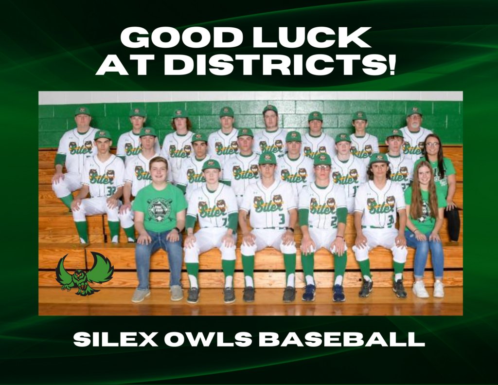 Best of luck to the Silex Owls as they take on the Louisiana Bulldogs tonight in the District Championship game at Silex. Game time is 5 p.m. Admission is $5 for ages 6 &amp; older. Let's go Owls!