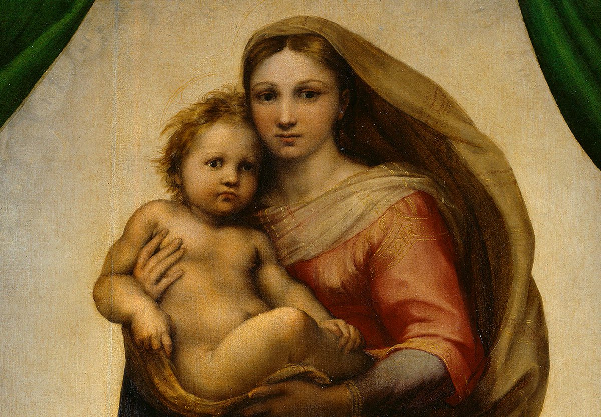 srmcarla's tweet photo. #seredimaggio 
#conMaria 

O Madre amorosissima
O Vergine purissima
O Sposa fedelissima,

prega per noi e donaci la pace che ha promesso il tuo Figlio!

Raffaello, Madonna Sistina, dettaglio https://t.co/caY15EgL8A