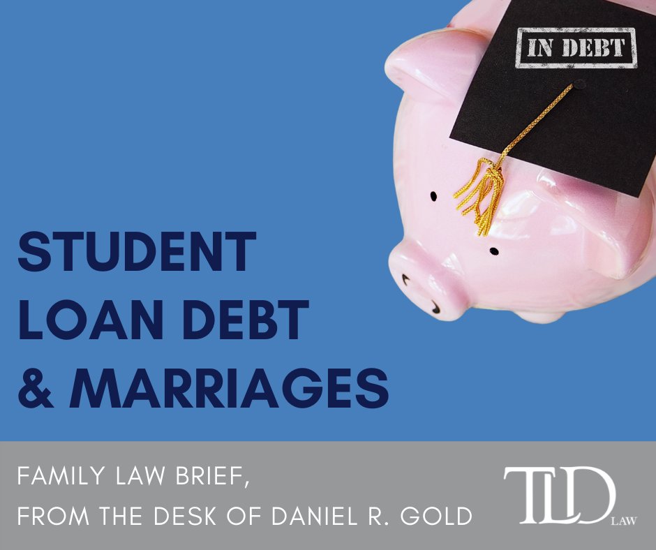 How Student Loan Debt Is Harming Marriages, from the desk of Family Law Attorney Daniel Gold: Money has been ruining monogamy for a long time, and new research suggests that student debt has become a leading cause of some 13 percent of divorces: bit.ly/37WxmwS