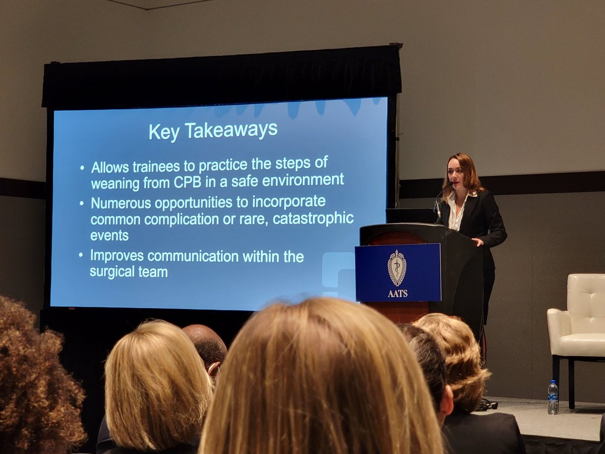 Dominique Vervoort (@dvervoort94) on Twitter photo Can #VR be used to optimize #CTSurgery residency training?
Dr. <a href="/Haley_Jenkins94/">Haley Jenkins</a> shares the <a href="/ClevelandClinic/">Cleveland Clinic</a> experience with using Vital Edge XR to simulate weaning from cardiopulmonary bypass. #AATS2022 Can #VR be used to optimize #CTSurgery residency training?
Dr. <a href="/Haley_Jenkins94/">Haley Jenkins</a> shares the <a href="/ClevelandClinic/">Cleveland Clinic</a> experience with using Vital Edge XR to simulate weaning from cardiopulmonary bypass. #AATS2022