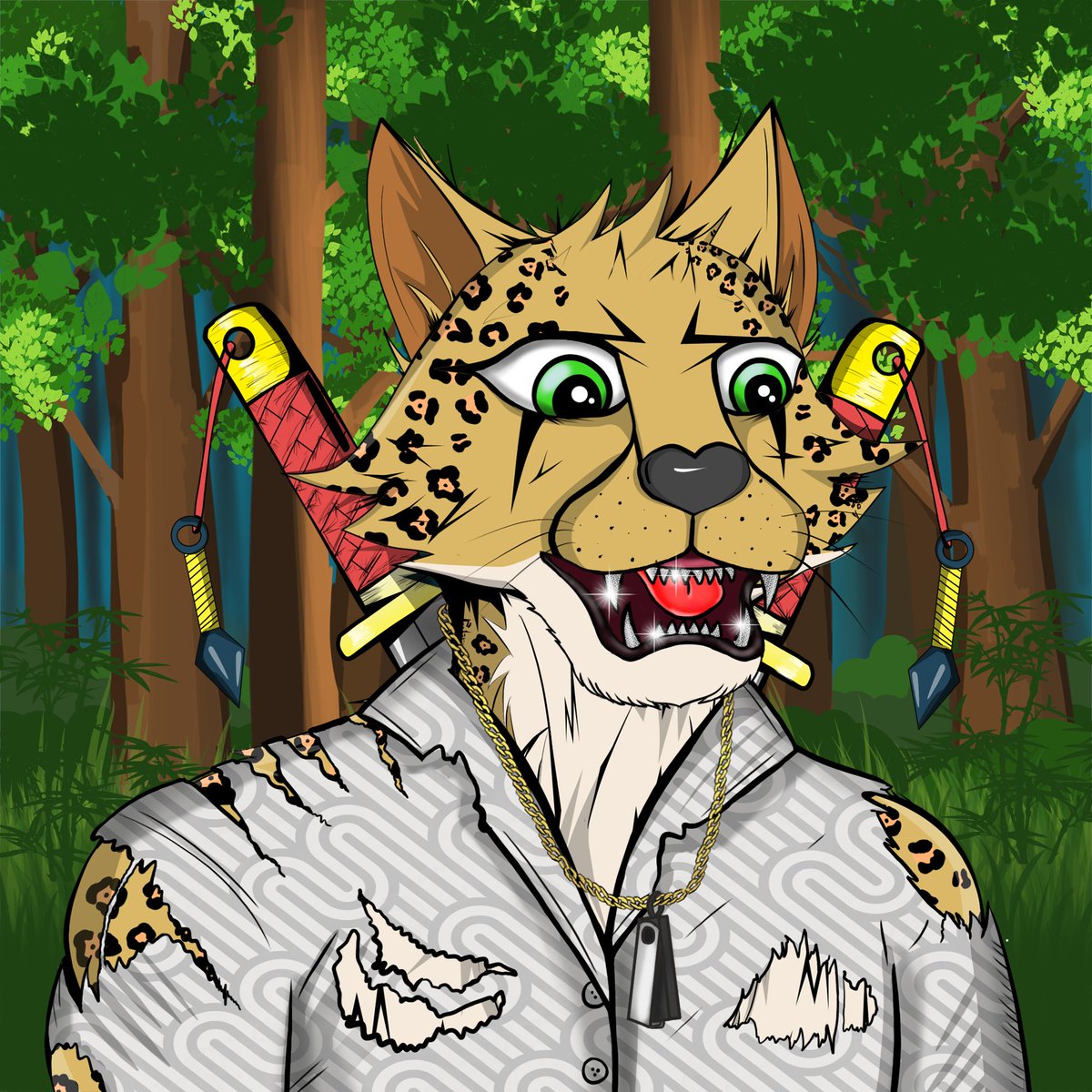 In the jungle... the mighty jungle, <a href="/JohnnyDangandCo/">Johnny Dang</a> sold a #VelasCheetah some new teeth 🤪

#NFTCommunity #NFTart